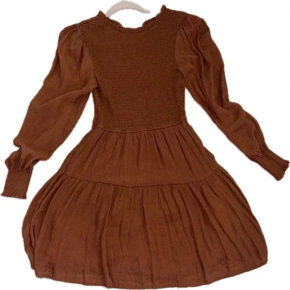 blu pepper brown dress Blu Pepper Mock Neck Front Seam Sweater Dress